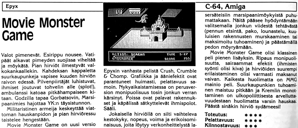 Movie Monster Game